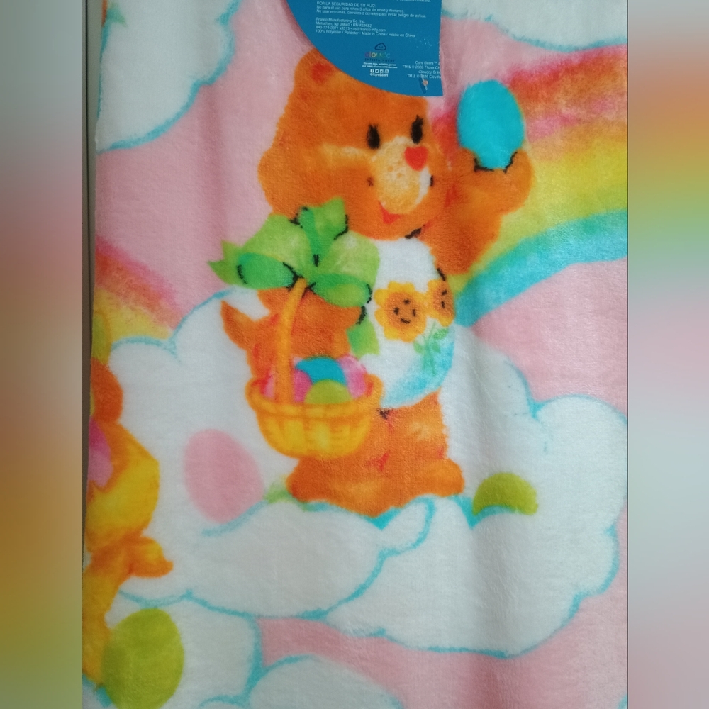 New Care Bears Vibrant Easter Throw Blanket Size 50x70 - Picture 3 of 5